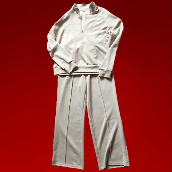 Chic Cream Wide Leg Jumpsuit - Picture 1 of 3